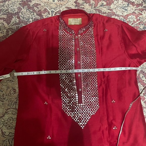 Red Silk Kurta Set | Abhinav Mishra design - Picture 6 of 6